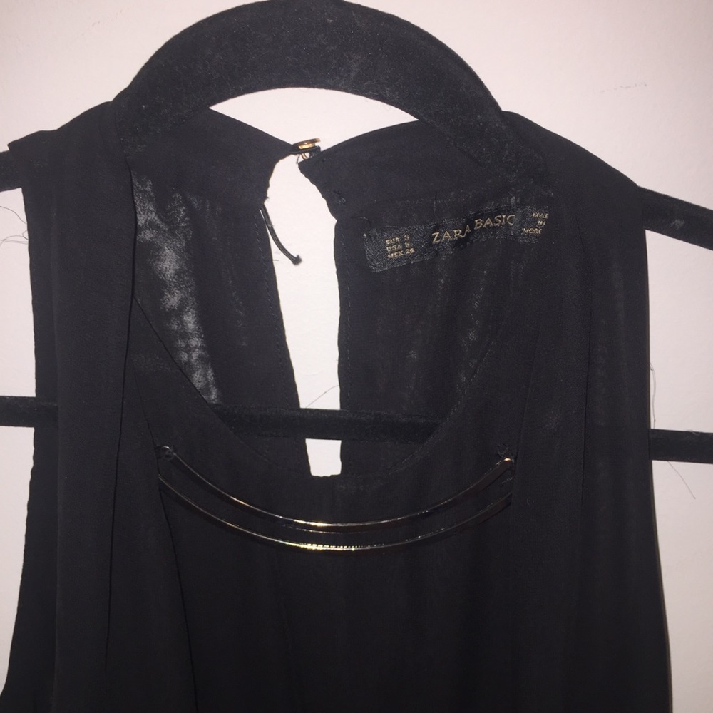 Zara Basic Black Romper With Cutouts - image 3